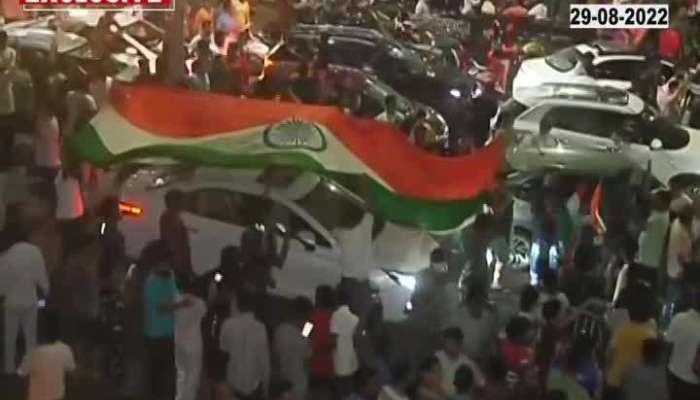 celebration in nagpur after india won the match against Pakistan 