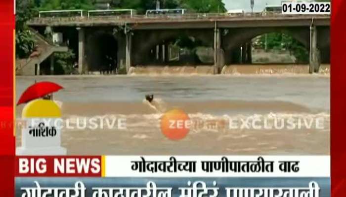 the water level of the  Godavari river increased 