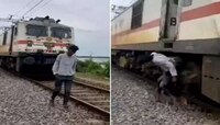 धक्कादायक! रेल्वे ट्रॅकवर Reel Video बनवनं तरुणाला पडल महागात, पाहा Viral Video