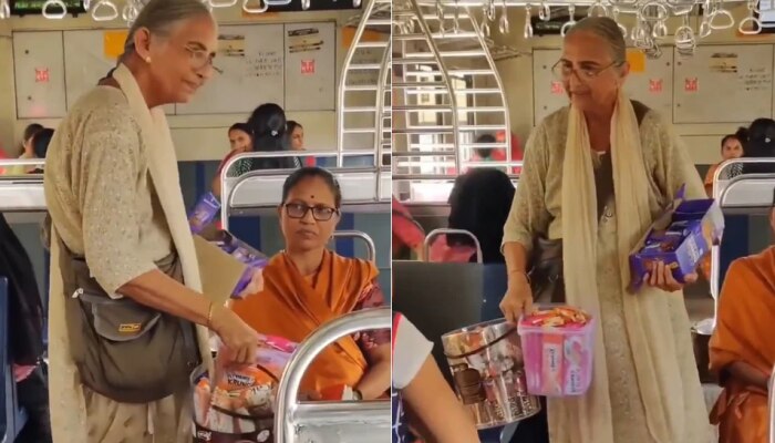 Mumbai Local Train मधील वृद्ध महिलेचा जगण्यासाठी संघर्ष; Video पाहून तुम्हीही महिलेला कराल सॅल्यूट