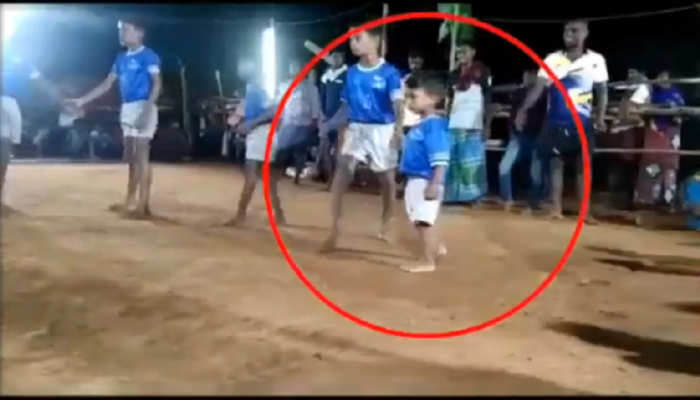 चिमुकल्याने कबड्डीमध्ये असं केलं त्याच्या पेक्षा मोठ्या मुलाला चित, VIDEO व्हायरल