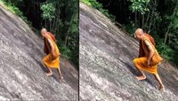 संन्यस्त जीवनात रमलेले साधू झरझर चढले डोंगर; Video पाहून भलेभले थक्क 