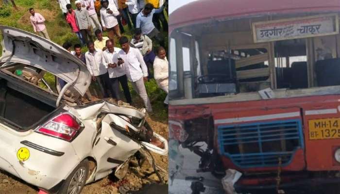 Accident : कार-एसटी अपघातात भाविकांवर काळाचा घाला, 5 जण जागीच ठार