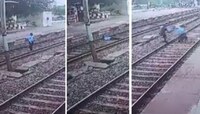 बापाची शिवीगाळ ऐकून संतप्त मुलगा रेल्वे रुळावर; थरकाप उडवणारा Video