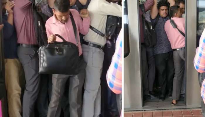 Mumbai Metro: मेट्रोत मुंगी घुसेल इतकीही जागा नव्हती, पण तो आला त्यानं पाहिलं आणि...! पाहा Video