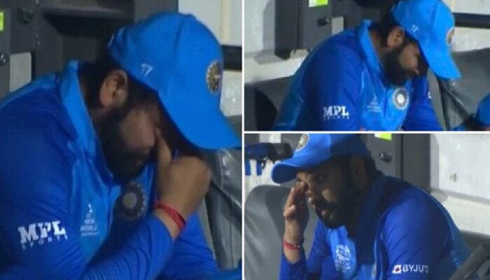 हीच खरी टीम इंडिया...! रडत बसलेल्या Rohit Sharma ला &#039;या&#039; व्यक्तीने दिला धीर 