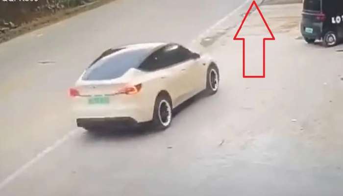 Tesla च्या विना ड्रायव्हर कारचा रस्त्यावर धिंगाणा, सोशल मीडियावर धक्कादायक Video Viral