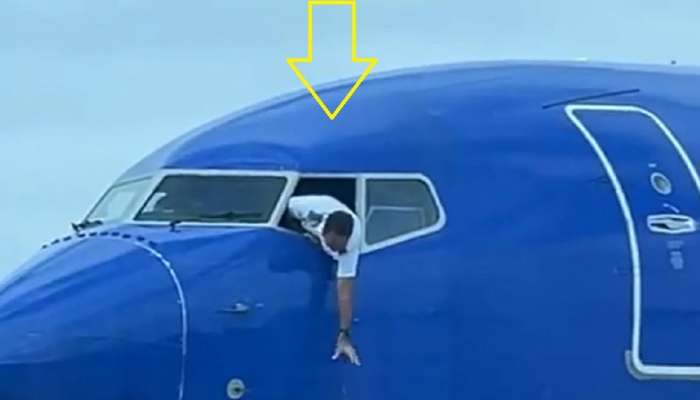 Video: विमानाच्या कॉकपिटमधील खिडकीतून बाहेर डोकावला पायलट, कारण वाचाल तर डोक्यावर हात माराल