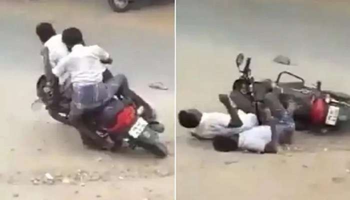 Video :  स्वत: पडला आणि दुसऱ्यालाही पाडलं; बाईकवर बसण्यासाठी धडपडणाऱ्या मद्यपीचा विचित्र पराक्रम