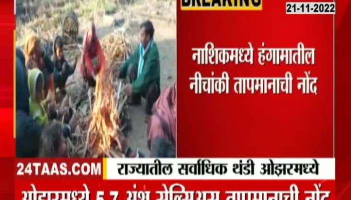 Maharashtra Weather News Cold spells havoc in Nashik, Ozar city Cold