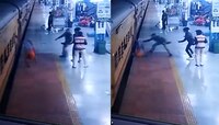 धावत्या ट्रेनमधून महिला खाली पडली आणि...हृदयाचे ठोके चुकविणारा Video