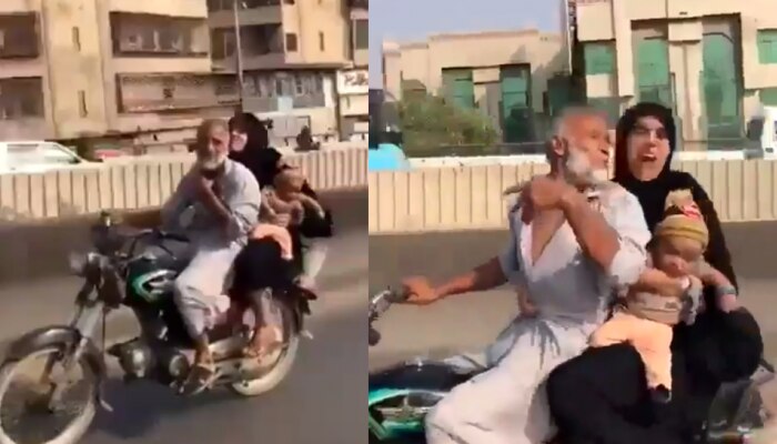 Viral Video: म्हाताऱ्यांचा इमरान हाश्मी! बाईकवर स्टंट करताना महिलेचं घेतलं चुंबन; पाहा व्हिडीओ