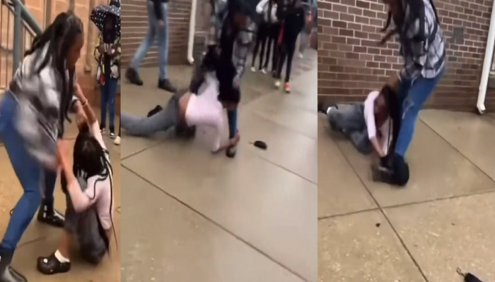 Girls Fight Video  : भररस्त्यात WWE चा थरार! भारतीय तरुणींना मागे टाकेल अशी विदेशी तरुणींची मारामारी