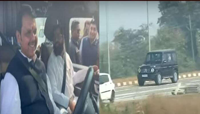 मुख्यमंत्री शिंदेंच्या गाडीचं फडणवीसांच्या हाती स्टिअरिंग, समृद्धी महामार्गाची पाहणी