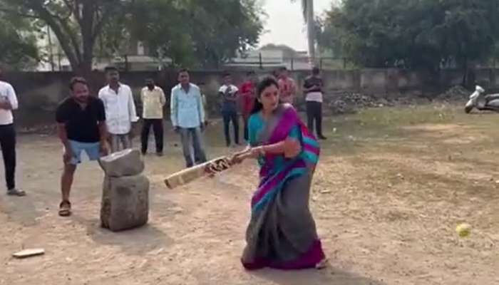 Video : राजकारणाच्या आखाड्यातून थेट क्रिकेटच्या मैदानात; नवनीत राणा यांची जबरदस्त बॅटिंग