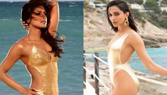 Deepika Padukone की Priyanka Chopra सोनेरी मोनोकिनीमध्ये कोण दिसतं जास्त सुंदर? चाहत्यांमध्येच वाद 