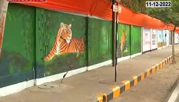 Painting For PM Modi on Nagpur Roads 