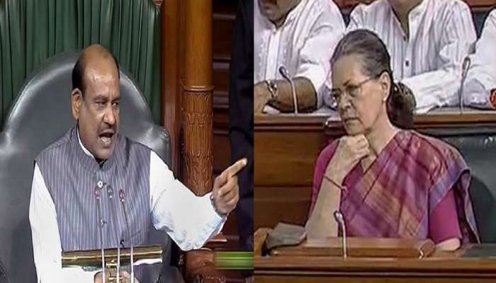 Loksabha : &quot;इथं मिटींग करु नका&quot;; लोकसभेत ओम बिर्ला यांनी सोनिया गांधी यांना दटावलं