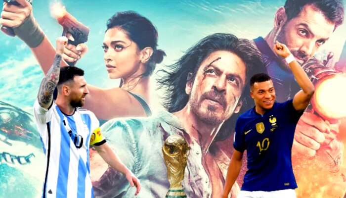 FIFA World Cup 2022 च्या फायनलमध्ये &#039;किंग खान&#039;चा जलवा; Pathaan च्या प्रमोशनला फिफाचा रंग!