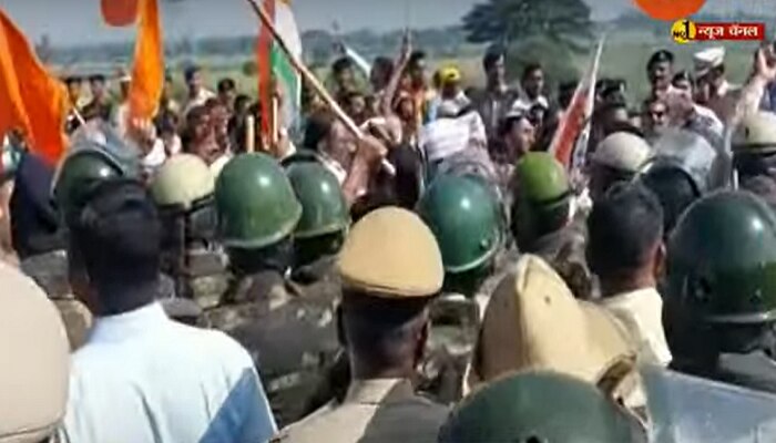 Border Dispute : सीमावादावर राजकार तापलं, आंदोलक आणि कर्नाटक पोलिसांमध्ये झटापट