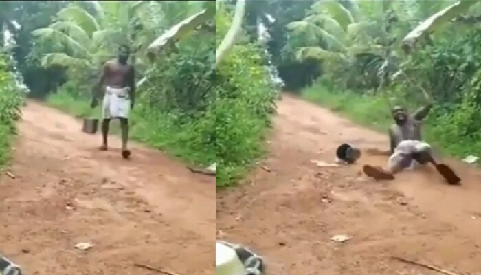Viral Video : रस्त्यावर मजेत जात असताना अचानक साप समोर आला आणि मग...