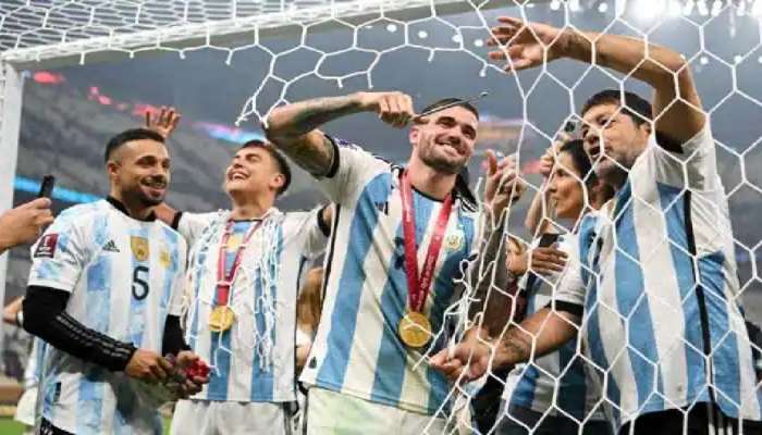 FIFA World Cup 2022 स्पर्धा जिंकल्यानंतर अर्जेंटिनाच्या खेळाडूंनी नेट कापली, कारण...