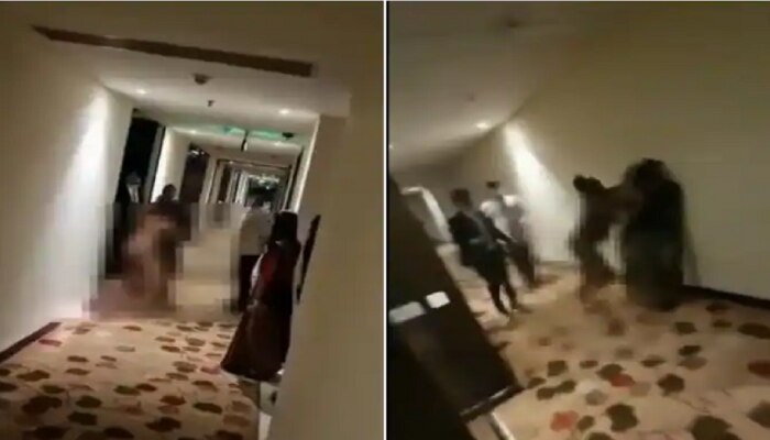 Video : 5 स्टार हॉटेलमध्ये Nude महिलेचा तमाशा, रुमबाहेर येतं केलं असं काही की...