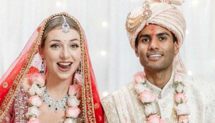 Viral Wedding : नेदरलँडच्या तरूणीने भारतीय तरूणासोबत बांधली लग्नगाठ, हिंदू रितीरिवाजानुसार केलं लग्न
