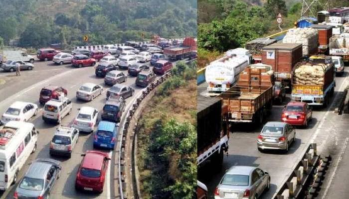 Mumbai Pune Expressway Traffic : पुणे, मुंबईला जात असाल तर वेळेचं नियोजन कराच! एक्स्प्रेस वेवर प्रचंड वाहतूक कोंडी