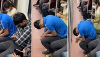 मेट्रोमध्ये त्याचा लागला डोळा आणि तरुणीने केलं असं काही की...Video 