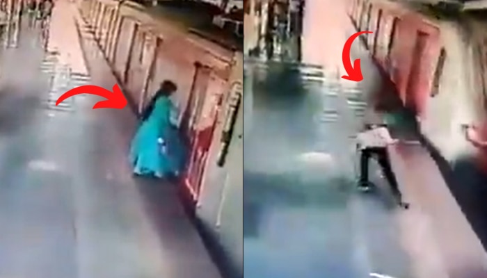 Mumbai Video: मेट्रो स्टेशनवरील थरारक घटना; तरुणीचा ड्रेस अडकला, ती झगडत राहिली पण...