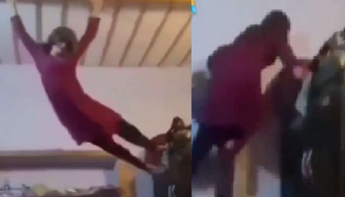 Video Viral: खतरनाक ! डान्स करताना घडलं विपरीत... अचानक छतालाच लटकली &#039;ही&#039; तरुणी 