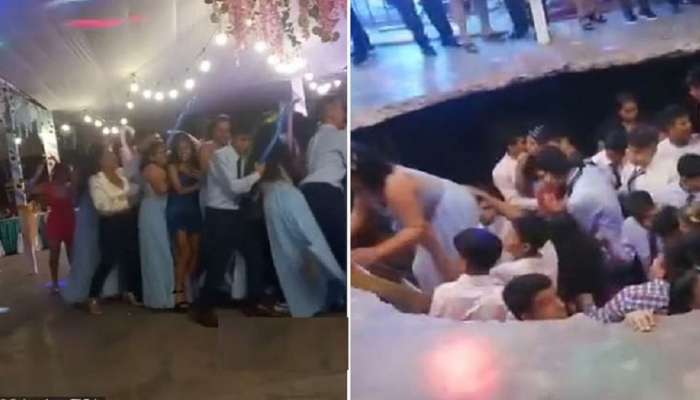 Viral Video : नाचता नाचता जमीन खचली, 25 विद्यार्थी थेट खड्ड्यात, VIDEO व्हायरल