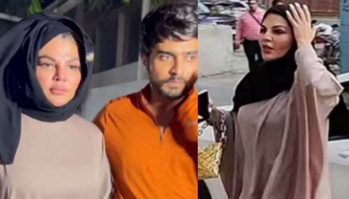 Rakhi Sawant Viral Video : आदिलसोबत विवाहानंतर राखीनं परिधान केला बुरखा...तशीच आली आईच्या भेटीला 