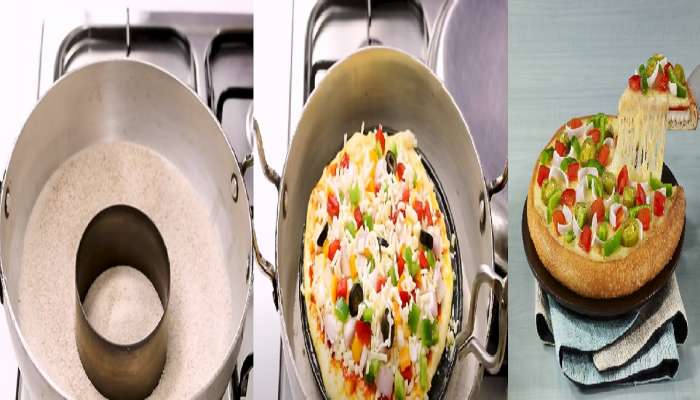 Pizza Recipe :10 मिनिटात ओव्हनशिवाय बनवा चीझ बर्स्ट पिझ्झा...तेही अगदी घरच्याघरी... 