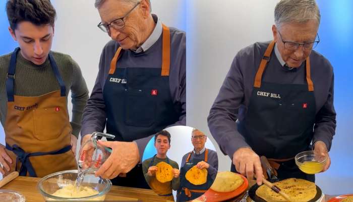 Trending Bill Gates Roti  : बिल गेट्स यांनी बनवली बिहारी रोटी; मस्त तूप लावून तावसुद्धा मारला, VIDEO पाहून नेटकरी हैराण