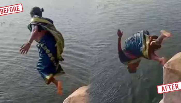 Old Lady Jump In River: आजी नदीवरील पुलावर उभ्या होत्या अन् अचानक...; हा Video पाहून अनेकांना बसला धक्का
