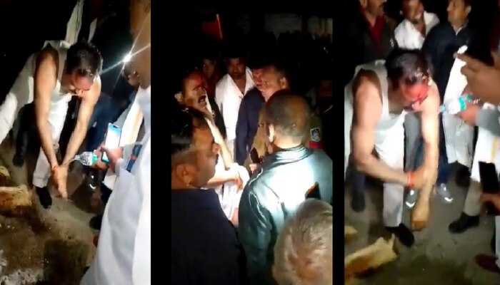 VIRAL VIDEO : &#039;कुणीतरी खाजखुजली टाकली राव&#039;; भर कार्यक्रमात मंत्री बेजार, शेवटी कपडे काढून...