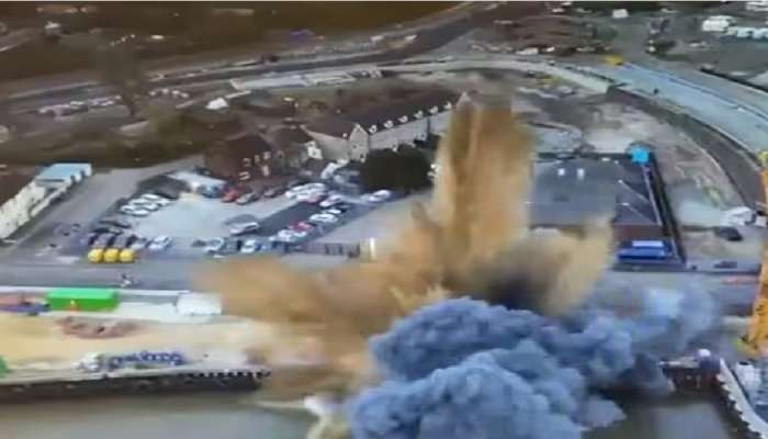 VIDEO : दुसऱ्या महायुद्धातील प्राणघातक बॉम्बचा भीषण स्फोट; 24 किलोमीटर पर्यंत बसले हादरे