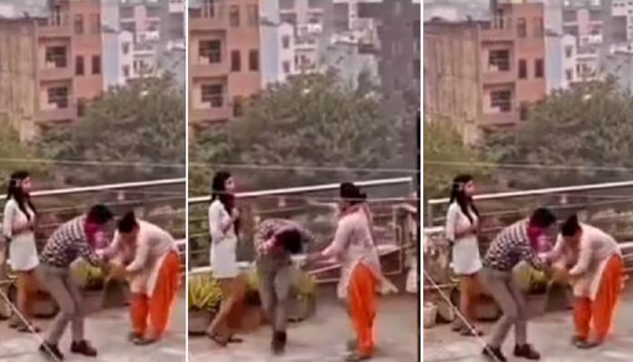 Viral Video : प्रेयसीला भेटण्यासाठी प्रियकर पोहोचला गच्चीवर अन् मग...