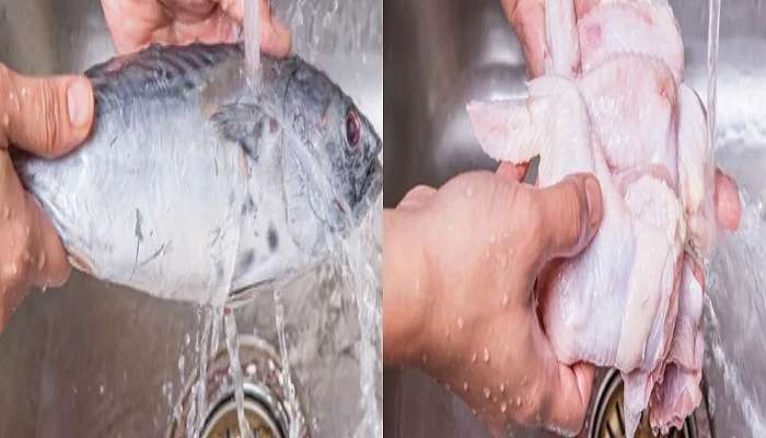 Kitchen tips : मासे आणि चिकन धुताना &#039;ही&#039; काळजी घ्या, नाहीतर...!