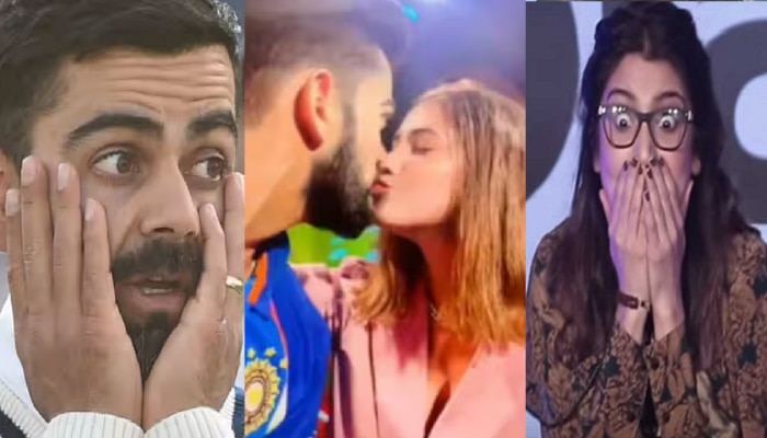  Viral Video : &#039;या&#039; तरुणीने खुल्लमखुल्ला Virat Kohli ला केलं KISS! अनुष्का बघतच राहिली