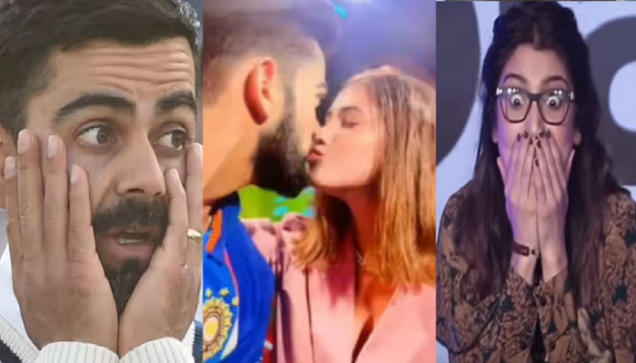  Viral Video : 'या' तरुणीने खुल्लमखुल्ला Virat Kohli ला केलं KISS! अनुष्का बघतच राहिली