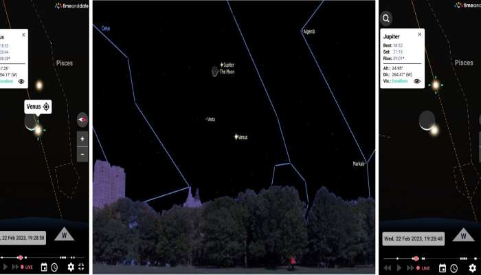 Venus and Jupiter Meet : चंद्र आहे साक्षीला! अवकाशात दोन ग्रहांच्या भेटीचा दुर्मीळ योग  