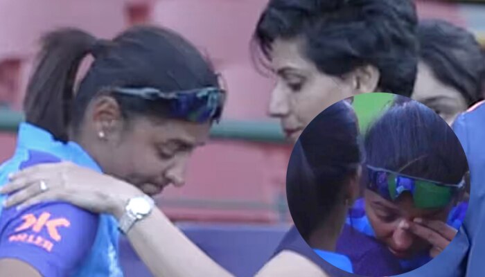 Harmanpreet Kaur : उराशी बाळगलेलं स्वप्न अन् सेमीफायनलचा पराभव, अंजूम दिसताच हरमनप्रीत ढसाढसा रडली, पाहा Video