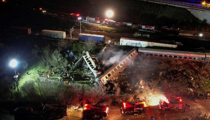 Greece Train Accident: धडकेनंतर प्रवाशांनी भरलेले दोन डबे अक्षरश: चक्काचूर, 26 प्रवासी ठार; 86 जखमी