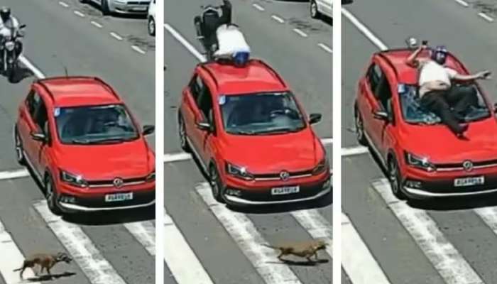 Viral Video: ...अन् दुचाकीस्वार काच फोडून कारच्या आत घुसला; व्हिडीओ पाहून तुम्हीच ठरवा नेमकी चूक कोणाची