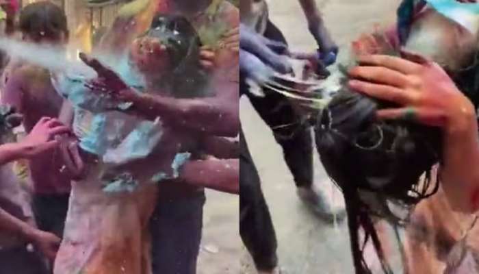 Viral Video : धक्कादायक! परदेशी महिलेबरोबर होळी खेळताना भारतीय तरुणांनी काय केलं पाहून तुम्हालाही वाटेल लाज
