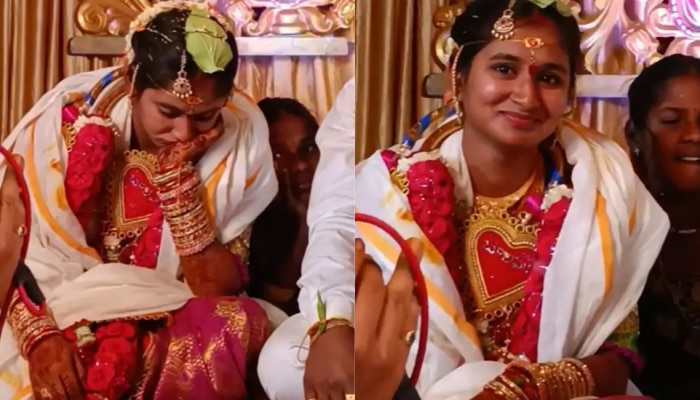 Bride Funny Video: लग्नाच्या विधीदरम्यान नव्या नवरीच्या डुलक्या, अचानक आली जाग अन्...