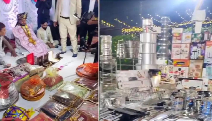 OMG: या नवरदेवाला लग्नात मिळाला इतका हुंडा, लग्नमंडपातच गिफ्टचा ढीग... Video पाहून बसेल आश्चर्याचा धक्का